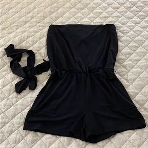 Black Strapless Romper White House Black Market
